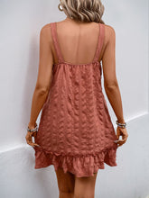 Perfee Texture Square Neck Wide Strap Mini Dress OutfitFlow